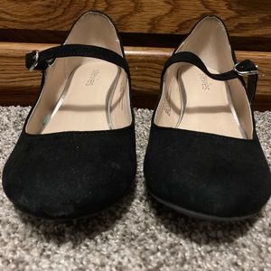 Black Suede Short Heels